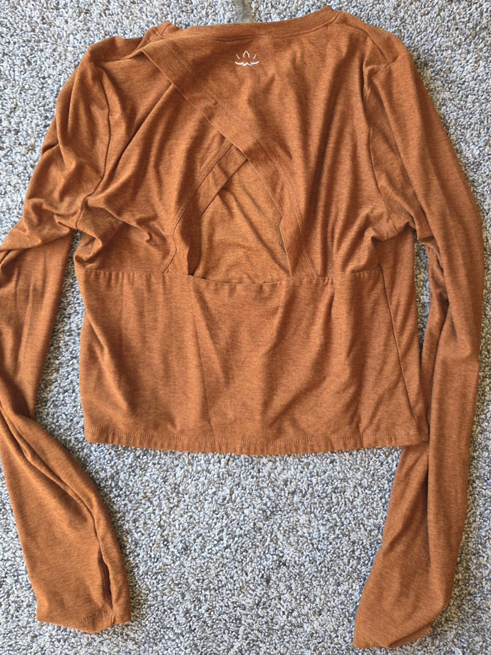Beyond Yoga Lightweight Long Sleeve Crop Top - Rust Orange - Picture 5 of 7